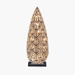 Kleine Flame Arabesque Tischlampe aus Stahl & Kristallglas von VGnewtrend