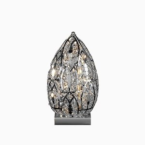 Small Steel & Crystal Egg Arabesque Table Lamp from VGnewtrend