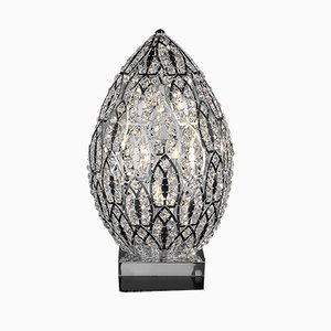 Lámpara de mesa Egg Arabesque de acero y cristal de VGnewtrend