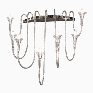 Lámpara de pared Octopus de siete brazos de acero y vidrio de borosilicato de VGnewtrend