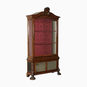 Dutch Glass Cabinet with Inlays, 1800s