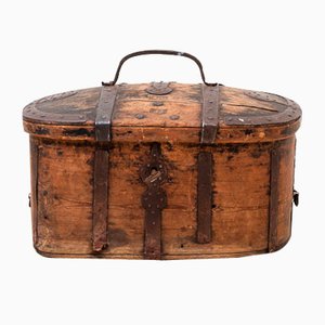 18th-Century Swedish Pine Travel Trunk