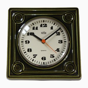 Ceramic Wall Clock from Alfa Haller, 1970s