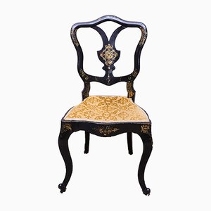 Victorian Black-Lacquered & Gilt Chair from Jennens & Bettridge