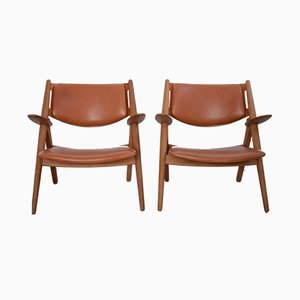 Set of Model CH-28 Armchairs by Hans J. Wegner for Carl Hansen & Søn, 1950s