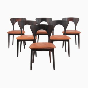 Rosewood Peter Dining Chairs by Niels Koefoed, 1960s, Set of 6