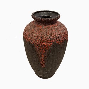 Deutsche Vintage Fat Lava Bodenvase aus Keramik von Wilhelm Fohr, 1970er