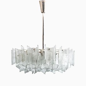 Lampadario in vetro smerigliato di J.T. Kalmar per Kalmar, anni '60