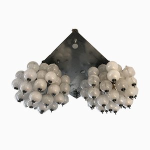 Lampadari Pulegoso in vetro di Murano di Mazzega, anni '70, set di 2