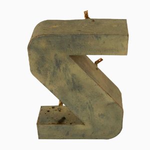 Italian Tin Letter S, 1970s