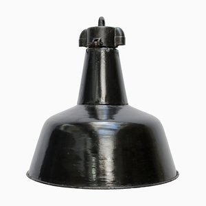 Vintage Black Enamel Bauhaus Light