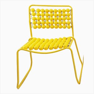 Silla Ball de jardín Pop Art de metal amarillo, Yugoslavia, años 90