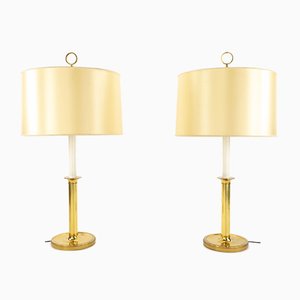 Vintage Gilded Brass Lamps by G.W. Hansen for Metalarte, Set of 2