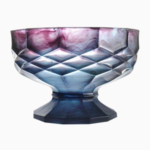 Blue Cloud Glass Model 697 Bowl from George Davidson, 1930s