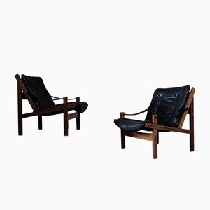 Fauteuils de Chasse par Torbjørn Afdal pour Bruksbo, 1960s, Set de 2