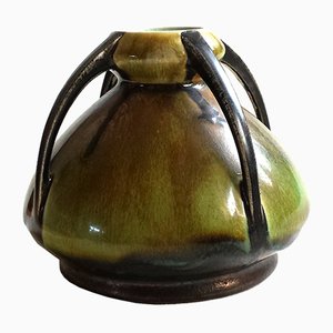 Art Nouveau Ceramic Four Handled Vase