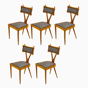 Italian Dining Chairs, 1950s, Set of 5