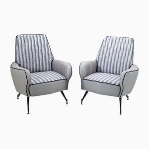Mid-Century Italian Lounge Chairs, Set of 2