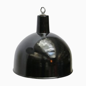 Vintage Industrial Black Enamel Pendants