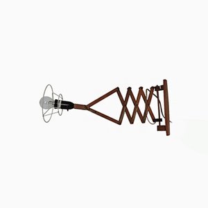 Vintage Wooden Wall Scissor Lamp from Le Klint, 1960s