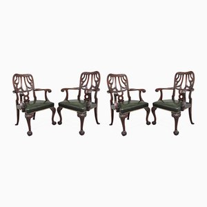 Chaises Sculptées en Acajou, 19ème Siècle, Set de 4