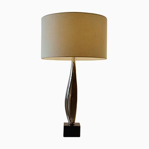 Nickel Table Lamp from Maison Charles, 1960s