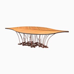 Wood & Steel Leaf Fenice Table by Marco Segantin for VGnewtrend