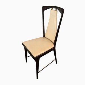 Mid-Century Italian Mahogany & Leatherette Dining Chairs by Osvaldo Borsani, Set of 8