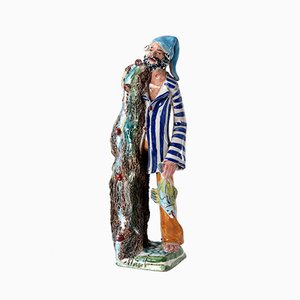 Sicilian Ceramic Fisherman Figure, 1955