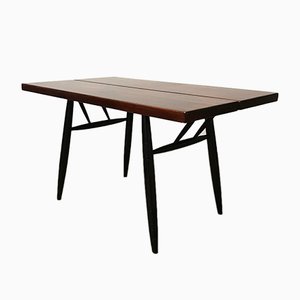Pirkka Tisch mit rotbrauner Holzplatte von Ilmari Tapiovaara, 1950er