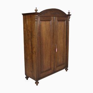 Large Antique Austrian Neoclassical Oak Wardrobe, 1850s