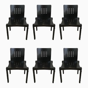 Black Wood Chairs from Thonet, 1993, Set of 6