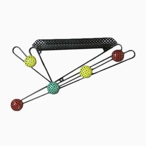 Mid-Century French Metal Wall Coat Rack by Mathieu Matégot, 1950s