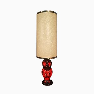 Lámpara en forma de búho de cerámica, años 60