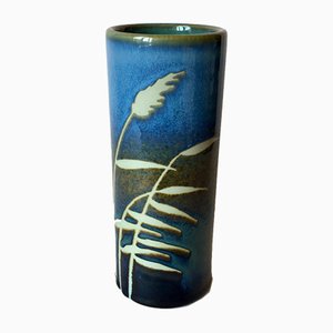 Vase Mid-Century en Grès Bleu par Jackie Lynd pour Rörstrand, Suède