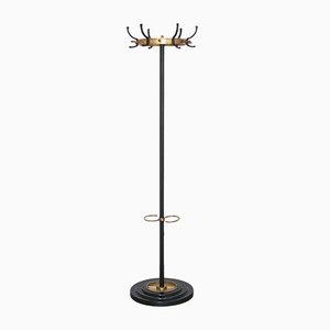 French Brass and Metal Coat Stand by Jacques Adnet, 1950s