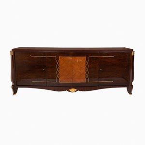 Marquetery Sideboard with Golden Highlights, 1940s