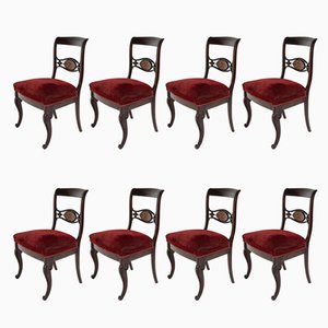 Chaises de Salon Royal Red, 1880s, Set de 8