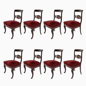 Royal Red Dining Chairs, 1880s, Set of 8