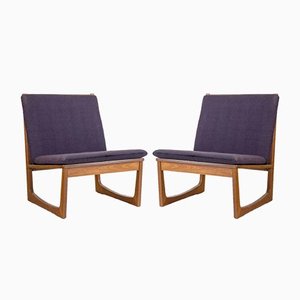 Set of Model 522 Teak Easy Chairs by Hans Olsen for Brdr. Juul Kristensen, 1950s