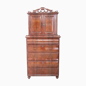 Antique Mahogany Tall Chest of Drawers, 1850s