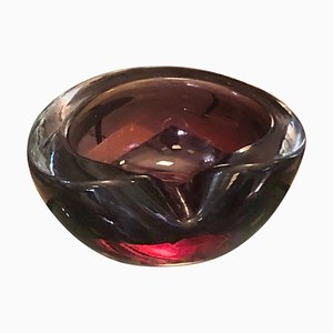 Lila Mid-Century Aschenbecher aus Muranoglas von Seguso, 1970er