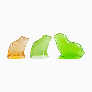 Mid-Century Acrylic Glass Frogs and Toad Set by Abraham Palatnik, 1960s