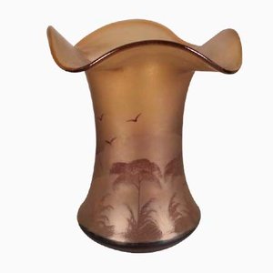 Vaso Art Nouveau antico in vetro, Francia