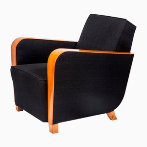Customizable Art Deco Cherry Lounge Chair, 1930s