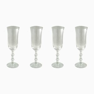 Vintage Champagne Glasses by Simon Gate for Orrefors, Set of 4