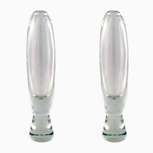 Grands Vases Orrefors Mid-Century en Verre, Set de 2