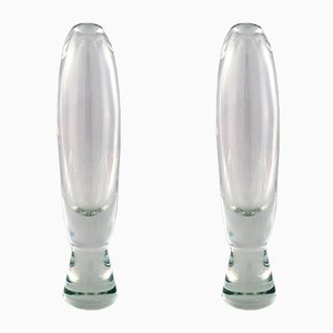 Mid-Century Large Glass Vases from Orrefors, Set of 2