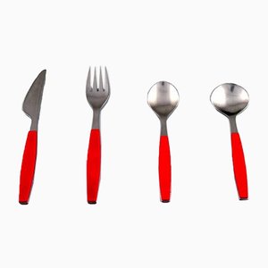 6 Person Strata Cutlery Set by Henning Koppel for Georg Jensen, 1970s, Set of 24