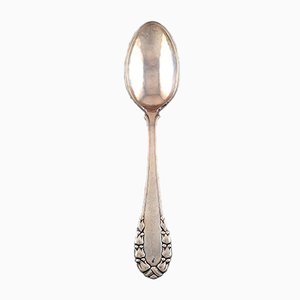 Large Antique Silver Lily of the Valley Soup & Dinner Spoon Set from Georg Jensen